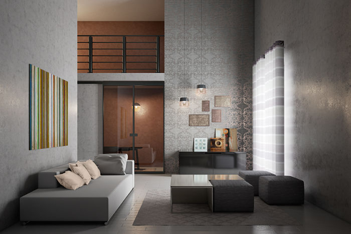 Progetto soggiorno moderno for Soggiorno grigio