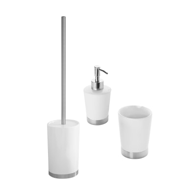 Set Accessori Bagno Leroy Merlin.Set Di Accessori Per Bagno Petunia Bianco E Argento In Ceramica 3 Pezzi Prezzo Online Leroy Merlin