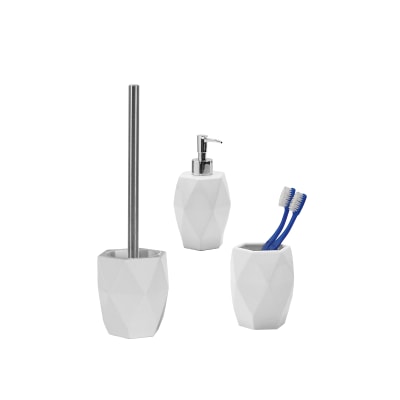 Accessori Per Bagno In Ceramica.Set Di Accessori Per Bagno Dalia Bianco In Ceramica 3 Pezzi Prezzo Online Leroy Merlin